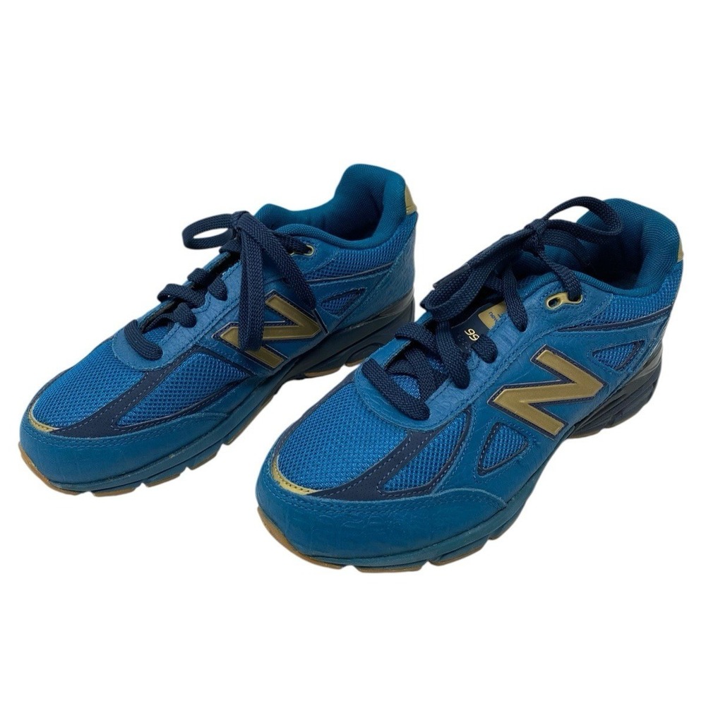 NEW BALANCE 990V4 Womens Teal Blue & Gold Sneakers Size 6 HTF Casual Athletic